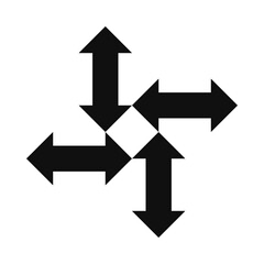 Four Double Arrows Negative Space Square