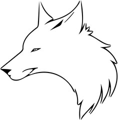 Wolf head icon | Fox vector illustration | Wolf head tattoo digital art