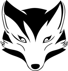 Fox head silhouette | Fox head vector icon | Digital illustration of Fox head