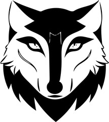 Wolf head silhouette | Wolf face tribal tattoo vector illustration