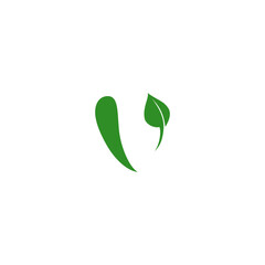 letter V and leaf vector illustration for icon,symbol or logo. suitable for natural product logo