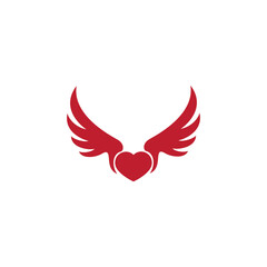 wings and heart vector illustration for icon,symbol or logo. wing logo template