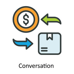 Conversation  Vector  Fill outline Icons. Simple stock illustration stock