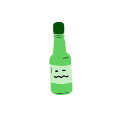 Korean Soju Bottle with face on it