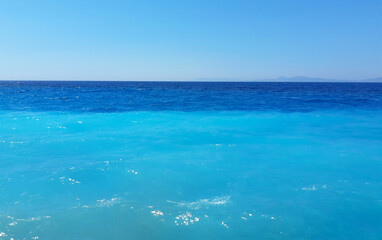 turquoise sea color on Rhodes Island, Greece
