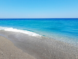 turquoise sea color on Rhodes Island, Greece
