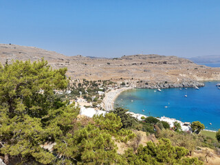 Obraz premium turquoise sea color on Rhodes Island, Greece