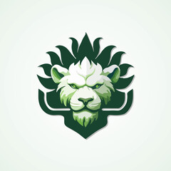 Lion head vector logo template. Lion head mascot logotype.