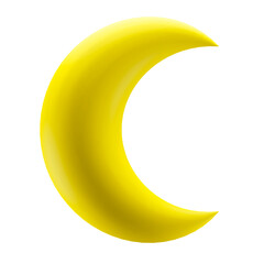 3d illustration of a yellow crescent moon © Evgeniia