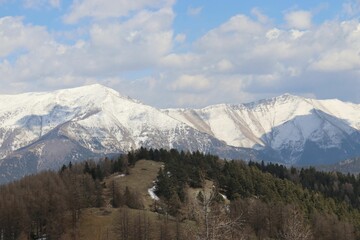 Beau paysage avec de la neige