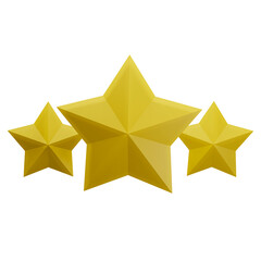 3d illustration of a golden stars