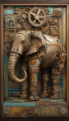 elephant statue on the wall