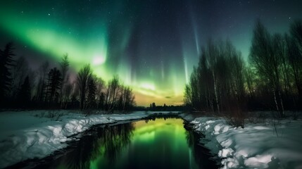 Aurora borealis stock photo, beautiful sky, wallpaper background, nature, view, Generative AI