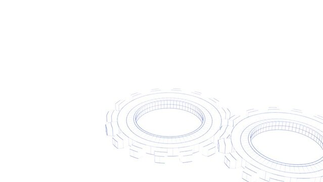 Zahnrad, Drehung, Teamarbeit, Mechanismus, Fortschritt, Entwicklung, 3D, Arbeit, Motorik, weiss, blau, skizze, zeichnung, technisch, wireframes
