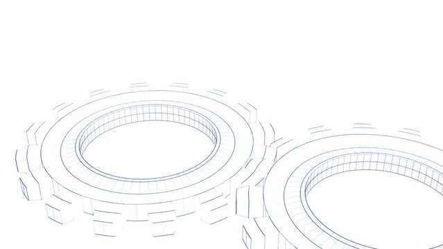Zahnrad, Drehung, Teamarbeit, Mechanismus, Fortschritt, Entwicklung, 3D, Arbeit, Motorik, weiss, blau, skizze, zeichnung, technisch, wireframes