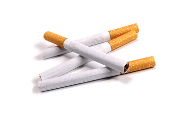 Smoking cigarettes with filter isolated on white