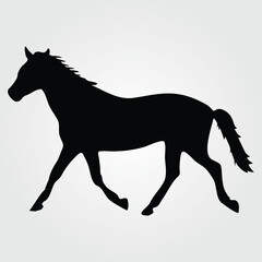 Naklejka premium Horses Silhouette, Horse Racing, Horse Riding Equine Equestrian Race, Outline Horse Rider Vector Jockey Pony 