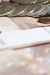 euro coins and banknotes