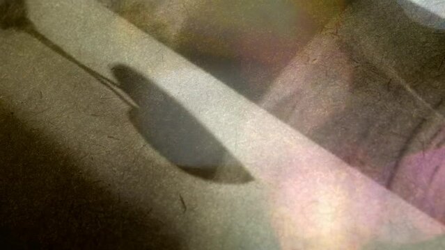 Abstract backdrop with shadow heart and crossed lines shadow. Glowing shiny lights. Valentines Day, Love and Wedding, fantasy and illusion. Minimal boho style