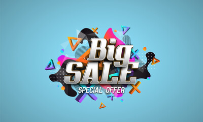 Big Sale banner. Bright promotion poster. Vector template for your design.