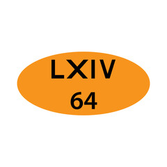 Roman numeral icon flat style illustration