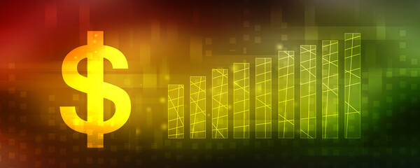 2d illustration Stock market online business concept