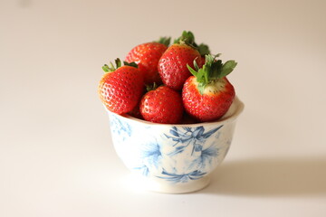 Fresh Strawberries in a vintage jar