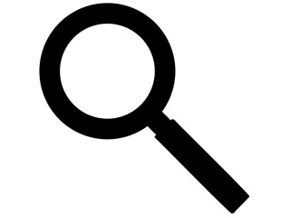 シンプルな虫眼鏡のシルエットイラスト素材