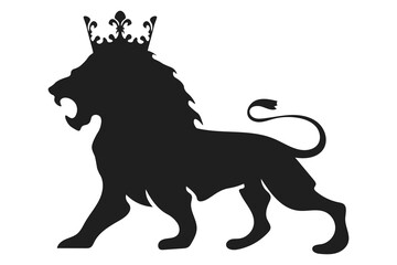 Heraldic lion icon. Emblem royal nobility set vector ilustration.
