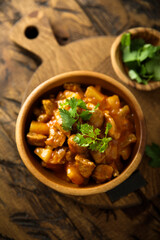 Homemade turkey ragout with pineapple