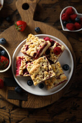 Homemade berry pie with streusel