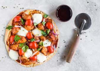 Healthy tortilla pizza  - 597445168