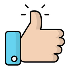 Thumbs Up Line Color Icon