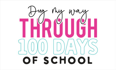 100 Days SVG Design template