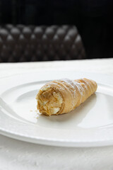delicious desserts on a white background from the pastry chef
