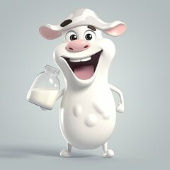 Fototapeta premium 3d rendered illustration of a cow milk.