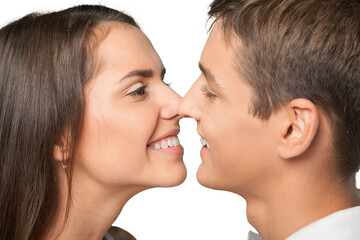 Closeup of a Happy Smiling Young Couple