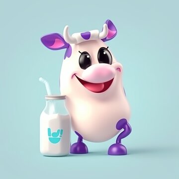 3d rendered illustration of a cow milk.
