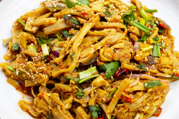 Spicy bamboo shoot salad. Thai food