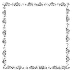 牡丹の花フレーム　1色　正方形