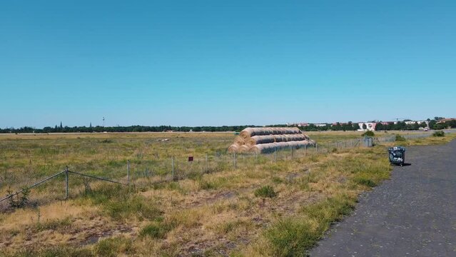 Aerial landscape of berlin from Tempelhofer feld park during summer in Berlin