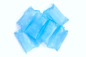 Blue air cushion plastic bags of packaging