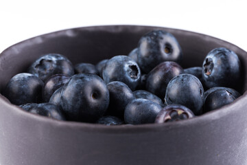 Blueberries on white background