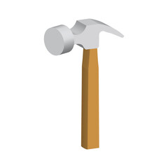 3d render hammer isolated on white background