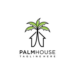 Palm house logo design with modern concept 
