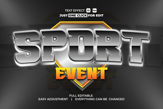 Sport Event Vector Text Effect Editable