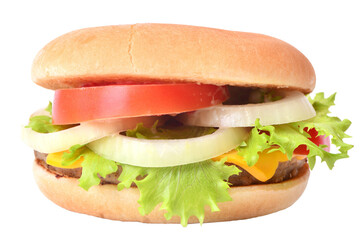 Hamburger on white isolated
