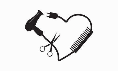 Hair Dresser - Stylist Heart Vector And Clip Art