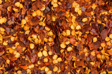 Pile of a crushed red pepper