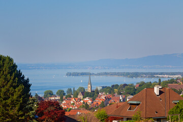 Panoramic view Lake Constance, Swiss Alps, Switzerland